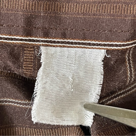 Ely Cattleman men’s vintage pearl snap shirt brown with white stripes size XL - Picture 6 of 8